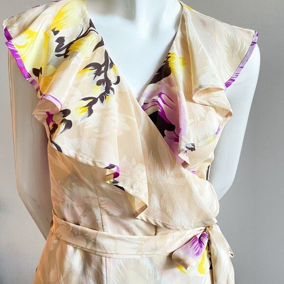 Yumi Kim Silk  Floral Sleeveless Wrap Top Xs - Picture 2 of 5